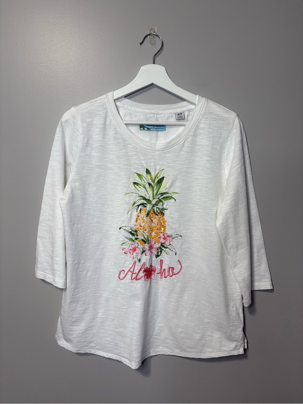Tommy Bahama Ashby Isles 30th Anniversary Embroidered Pineapple T-Shirt